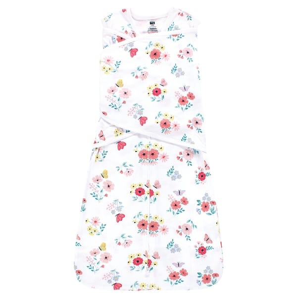 slide 1 of 1, Hudson Baby Infant Girl Convertible Swaddle Sleep Sack, Butterfly Floral 0-3 Months - Butterfly Floral