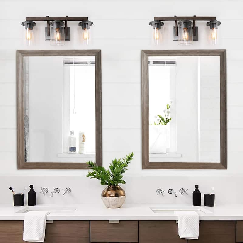 Fora Modern Farmhouse 3/4-Light Bathroom Vanity Lights Glass Wall Sconces