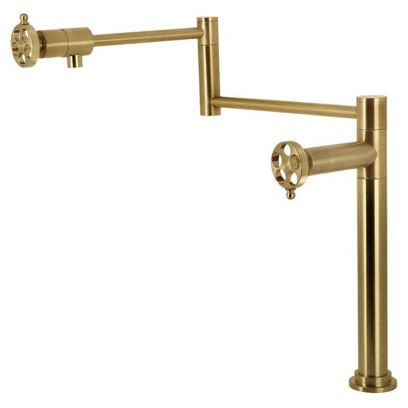 Kingston Brass KS470.RKZ Wendell 3 GPM Single Hole Pot Filler - Brushed Brass