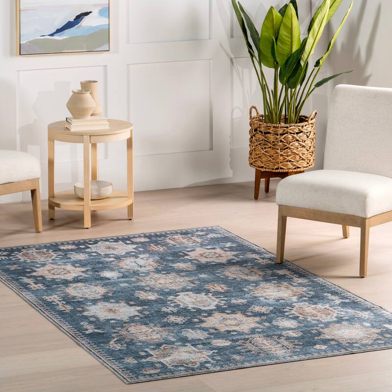 Nuloom Krystin SpinClean Distressed Machine Washable Area Rug
