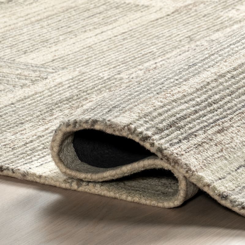 Deco Striped Tile Wool Area Rug