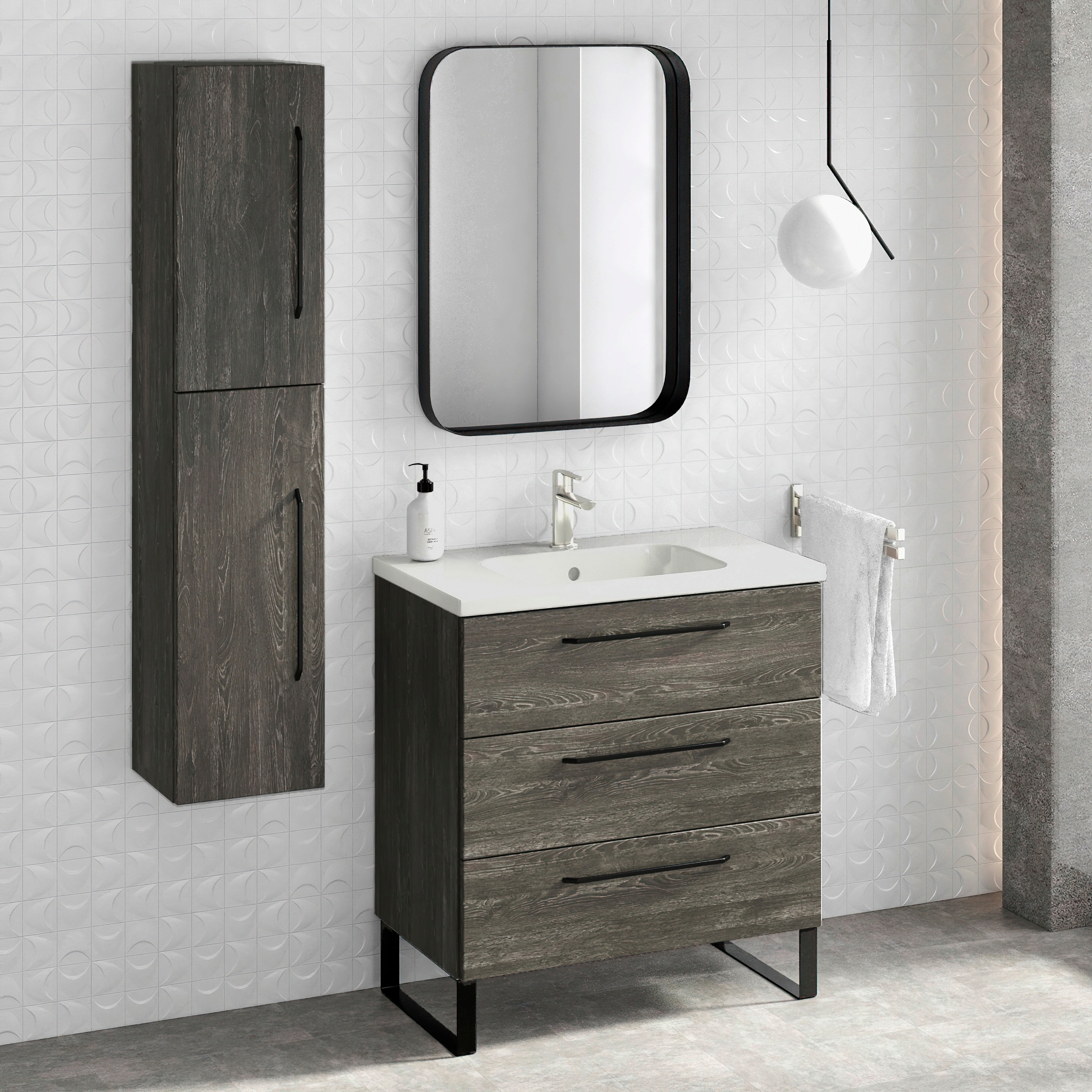 32 Bathroom Vanity Cabinet Ceramic Sink Set Denver W 32 X H