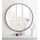 preview thumbnail 34 of 186, Carson Carrington Labbemala Metal Frame Round Mirror 32" Diameter - Black
