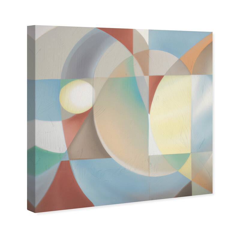 Wynwood Studio Canvas Abstract Pastel Geos IV Blue and Light Blue Modern & Contemporary Wall Art Canvas Print