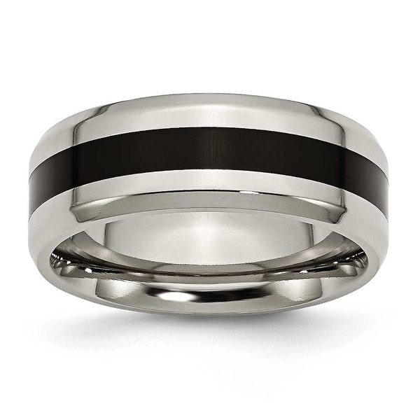 Titanium Black Enameled 8mm Polished Band