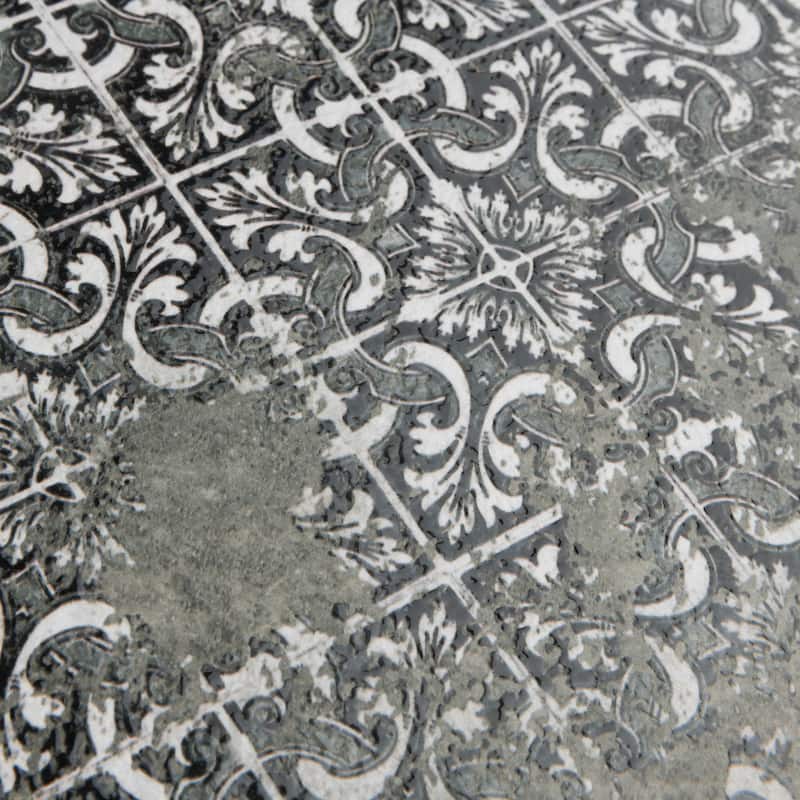 Merola Tile Antigua Deco Graphite 13" x 13" Porcelain Floor and Wall Tile