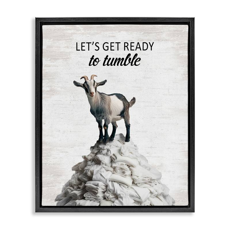 Stupell Ready To Tumble Laundry Framed Floater Canvas Wall Art Design By Lettered and Lined - 25 x 31 - Black
