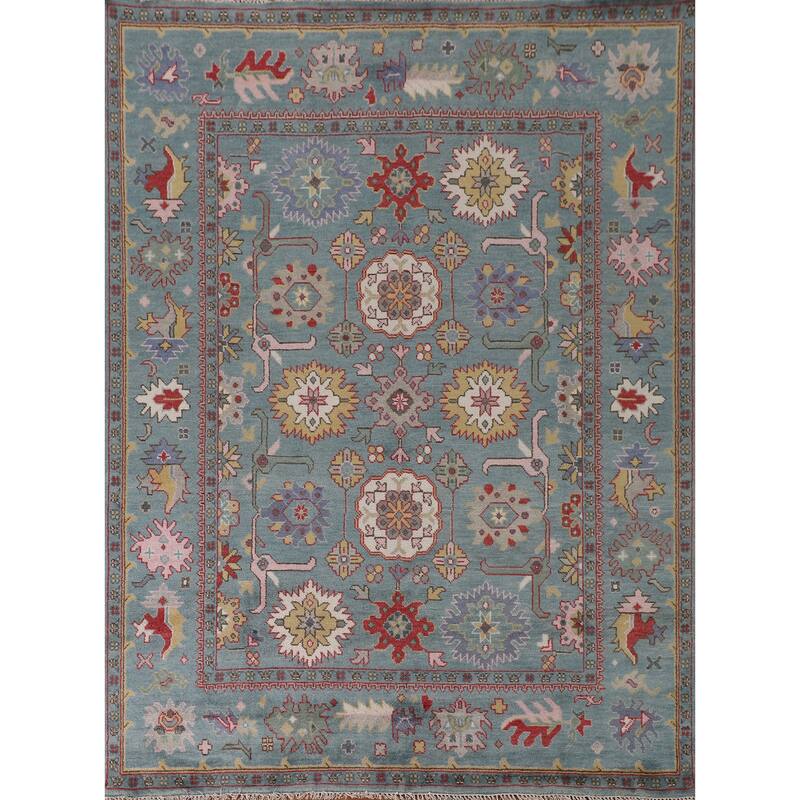Oushak Indian Area Rug Handmade Wool Carpet - 8'2"x 9'11"