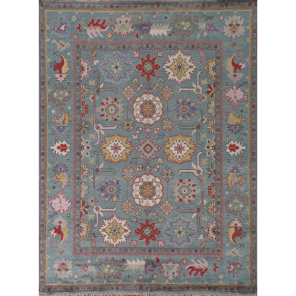 Oushak Indian Area Rug Handmade Wool Carpet - 8'2"x 9'11"