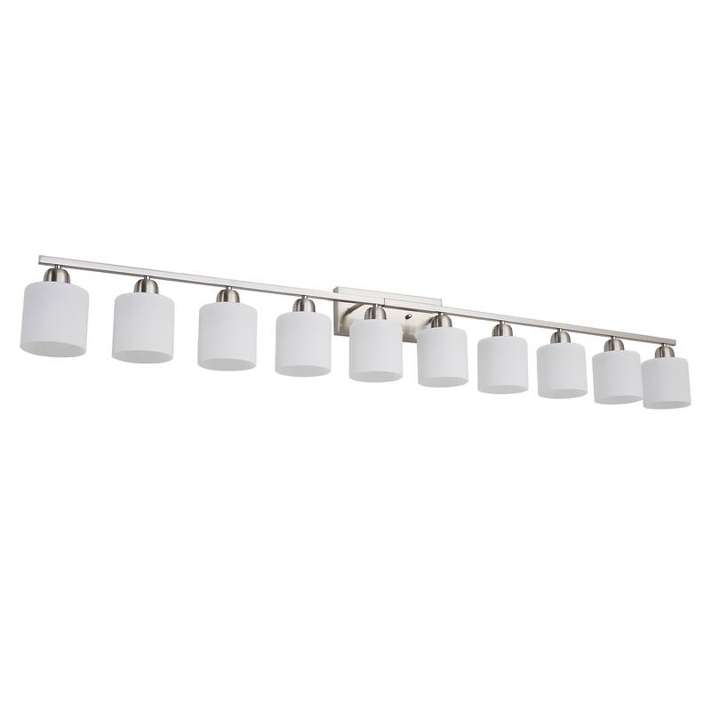 10-Light Bathroom Vanity Lights Over Mirror, 65.4 inch Vanity Lights Fixtures with Glass Shades Modern Vanity Lights