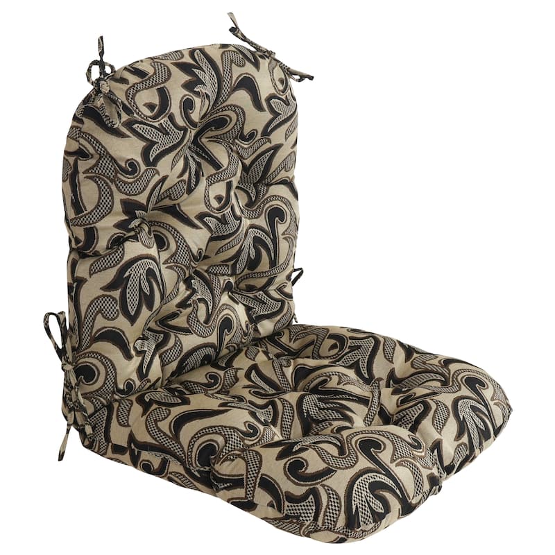 48-inch by 24-inch Tapestry Swivel Rocker Cushion (Multiple Patterns) - 24 x 48 - Checkered Scroll