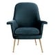 preview thumbnail 2 of 6, SAFAVIEH Couture Aimee Velvet Arm Chair- Navy / Gold - 33.5" W x 31.7" L x 40.9" H - 33.5" W x 31.7" D x 40.9" H