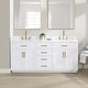 preview thumbnail 99 of 194, Altair Gavino Bath Vanity with Grain White Composite Stone Top, no Mirror 72"x34" - White+Brushed Gold