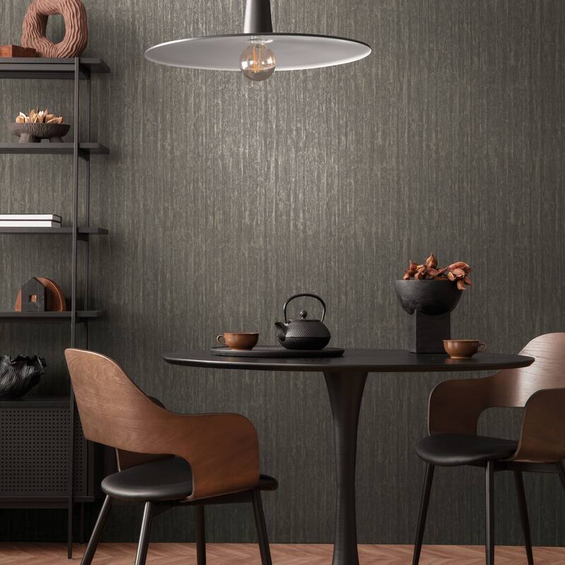 Galerie Wallcoverings Woods and Wicker Collection Tree Bark Effect Metallic Finish Vinyl on Non-woven Wallpaper Roll