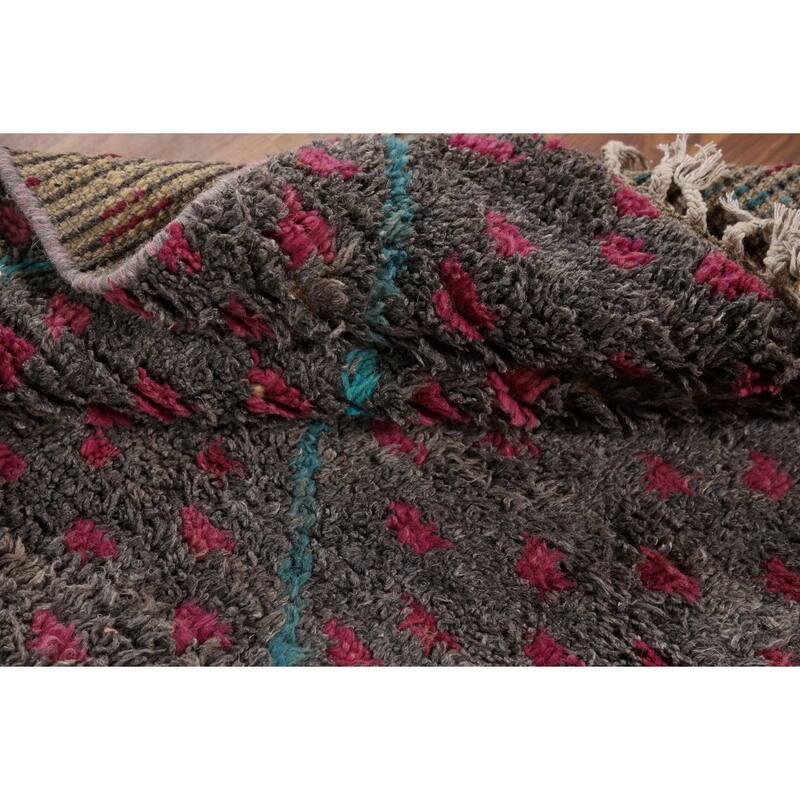 Trellis Plush Geometric Moroccan Oriental Rug Hand-Knotted Wool Carpet - 3'0" x 5'6"