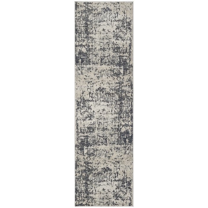 Nourison Quarry Indoor only Abstract Area Rug - 2' 2" x 7' 6" - Ivory/Grey