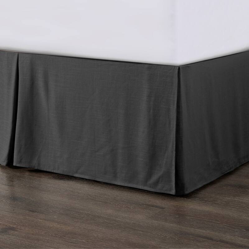 HiEnd Accents Hera Tailored Linen Bed Skirt - Queen - Slate