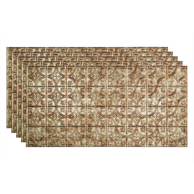 FASÄDE Traditional Style1 Decorative Vinyl 2ft x 4ft Glue Up Ceiling Panel in Bermuda Bronze (5 Pack) - 5 Pack - Bermuda Bronze