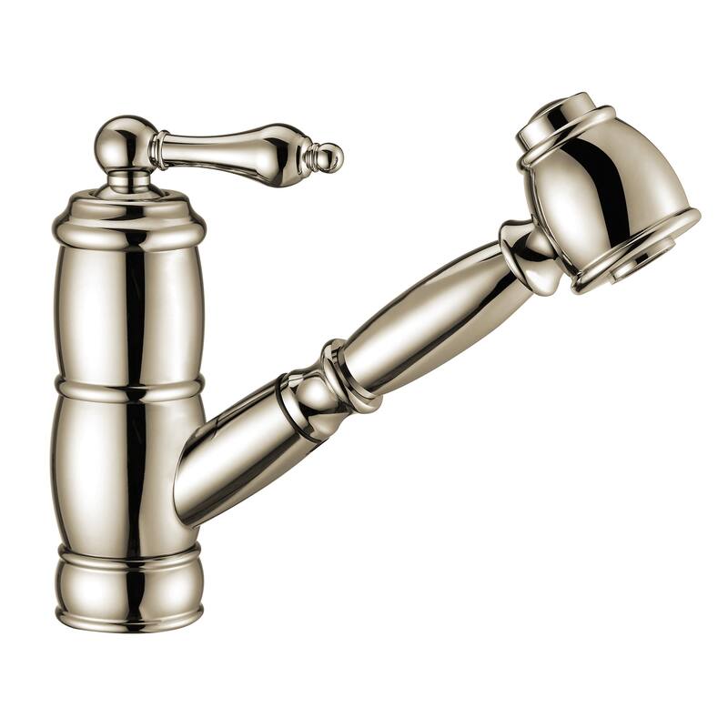 Whitehaus Vintage III Plus 1.5 GPM Single Hole Pull Out Kitchen Sink - Polished Nickel