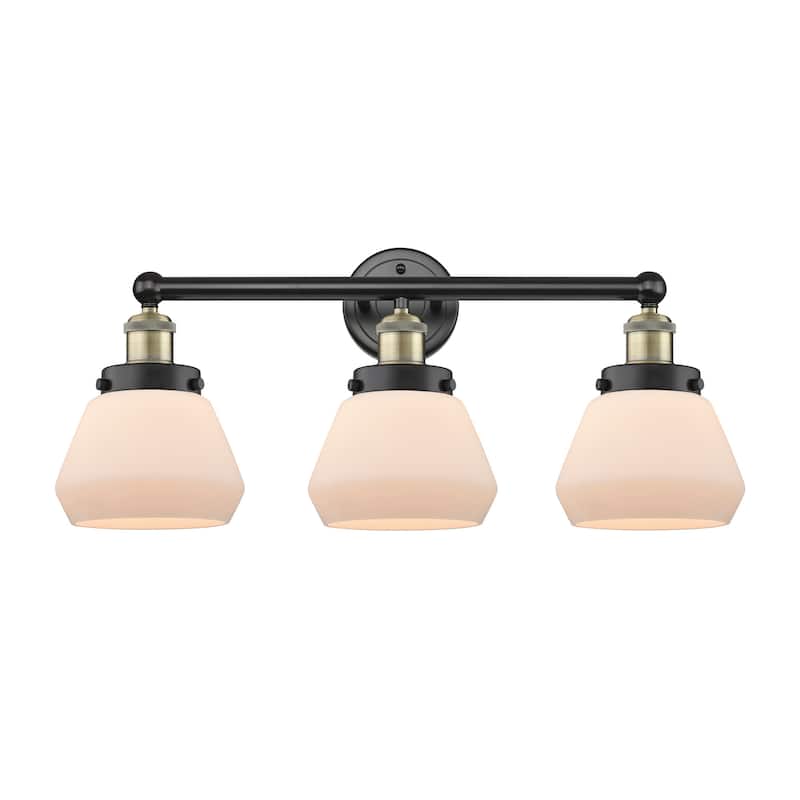 Innovations Lighting 616-3W-10-25 Fulton Vanity Fulton 3 Light 25" - Black Antique Brass / Matte White