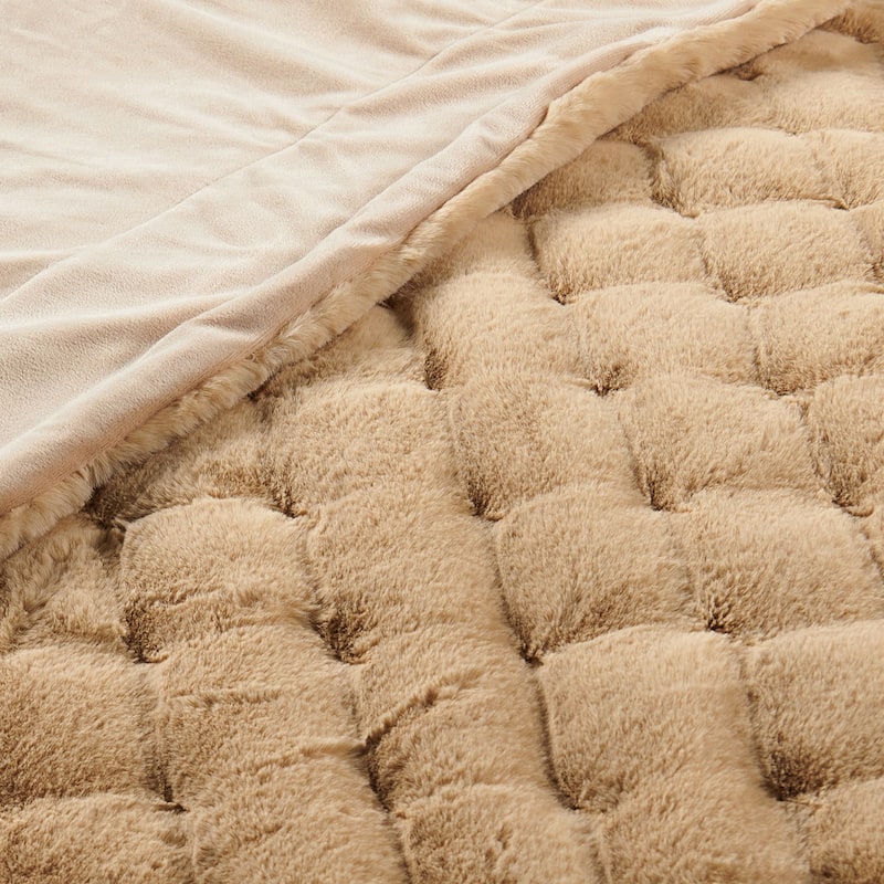 Christmas jacquard imitativerabbit fauxfur throw 50"x60"