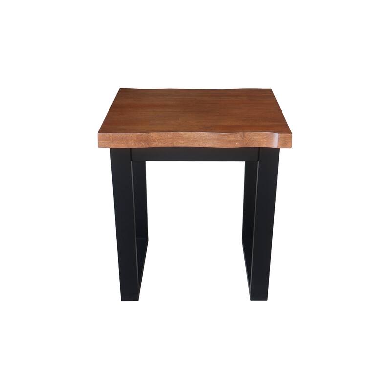 Live Edge Solid Wood End Table, Unfinished