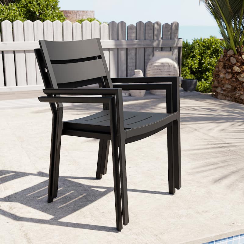 Outdoor Indoor Modern Aluminum Dining Chairs Stackable - See Picture
