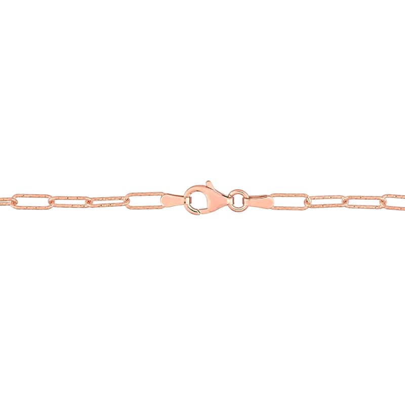 Miadora 18kt Rose Gold Plated Sterling Silver Paperclip Bracelet