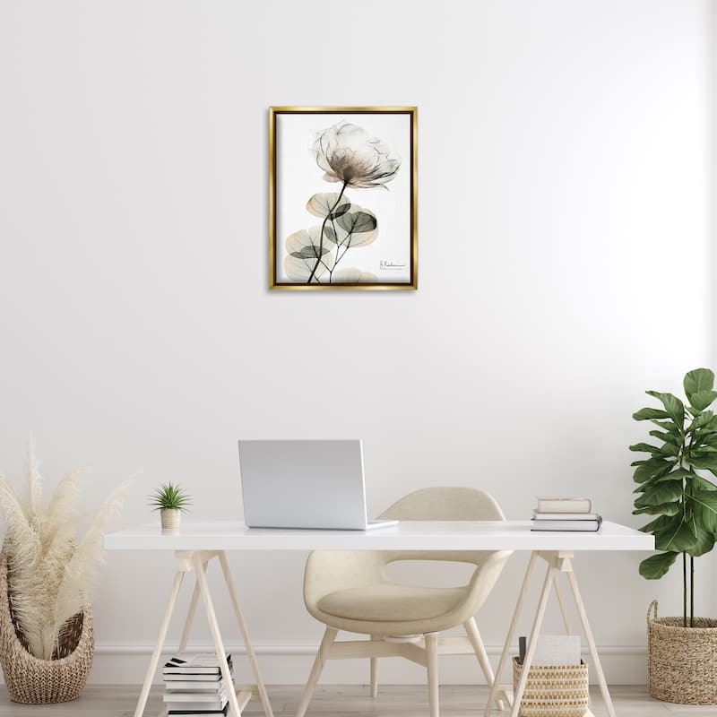 Stupell Simple Elegant White Flower Framed Floater Canvas Wall Art Design By Albert Koetsier