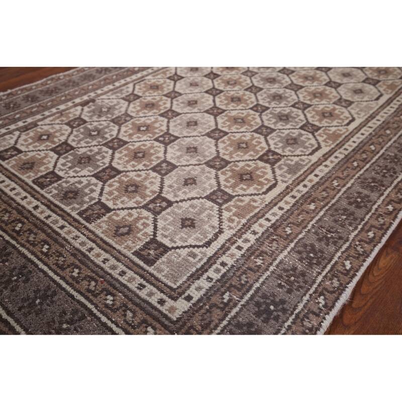 Distressed Balouch Persian Vintage Runner Rug Handmade Wool Carpet - 3'2" x 9'5"