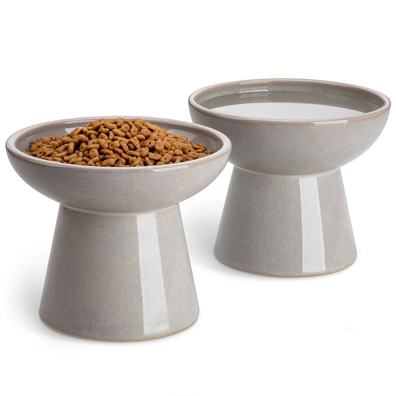 vancasso Elevated Stoneware 2-Piece Raised Dog & Cat Bowl Set