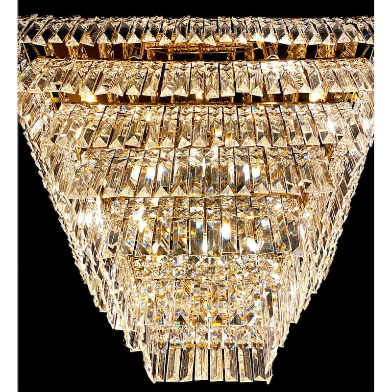 Luxury Crystal Chandelier 29" Wide Gold Square Pendant Chandelier