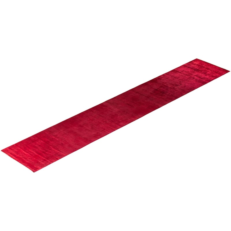 Fine Vibrance, One-of-a-Kind Hand-Knotted Runner Rug - Pink, 3' 1" x 18' 8" - 3' 1" x 18' 8"