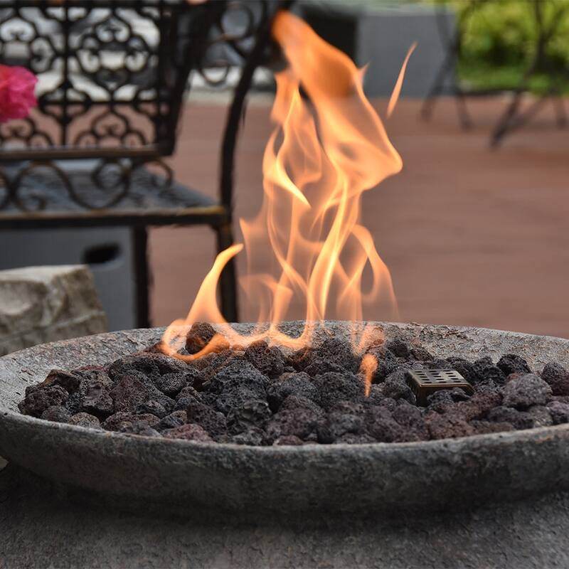Modeno Pompeii Outdoor Fire Pit Table 23" Round Patio Heater - Propane