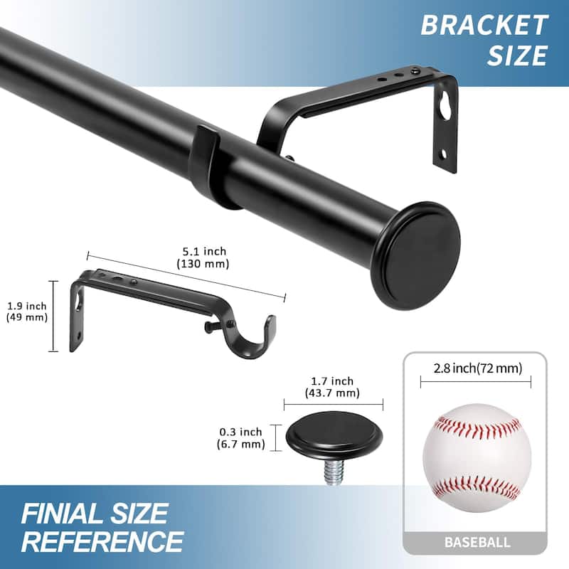 1-inch Diameter Bouton Adjustable Single Drapery Curtain Rod