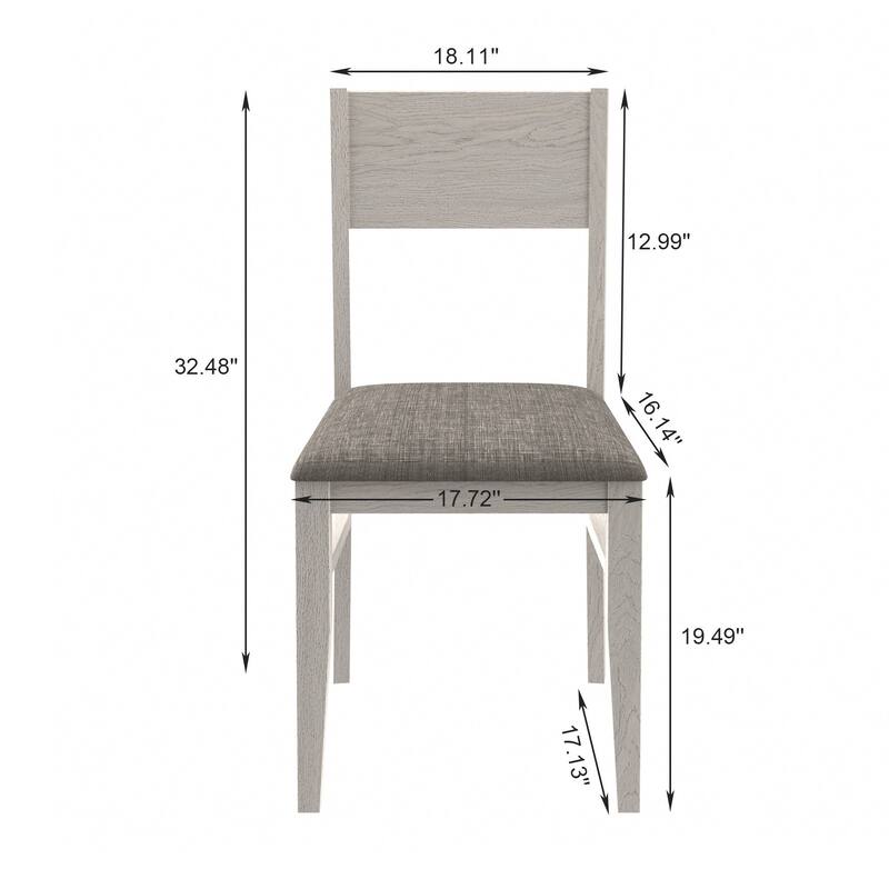 Solid Wood Dining Chairs Set of 2/4/6, Farmhouse Fabric Chairs with Back, Oval Side Chairs for Kitchen