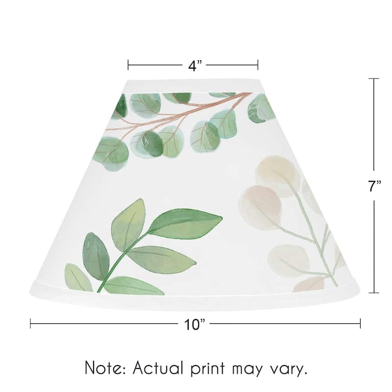 Floral Leaf Collection Lamp Shade - Green and White Boho Watercolor Botanical Woodland Tropical Garden
