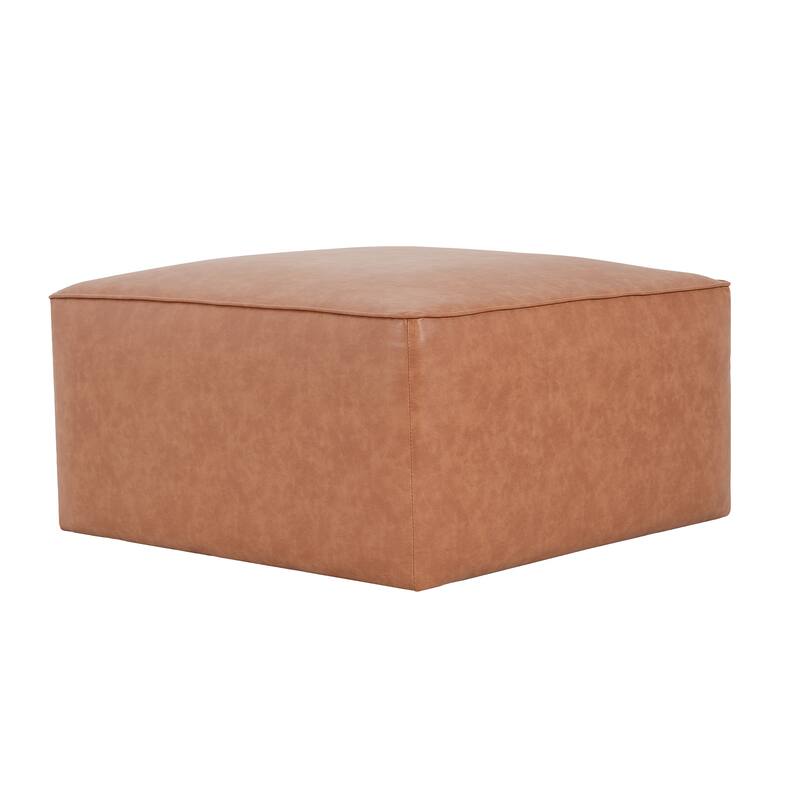 Roomfitters Square Upholstered Ottoman Coffee Table with Modern Low Profile Design