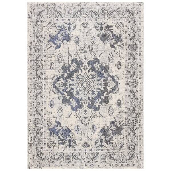 slide 2 of 23, SAFAVIEH Monaco Lillie Boho Medallion Distressed Area Rug 3' x 5' - Ivory/Grey