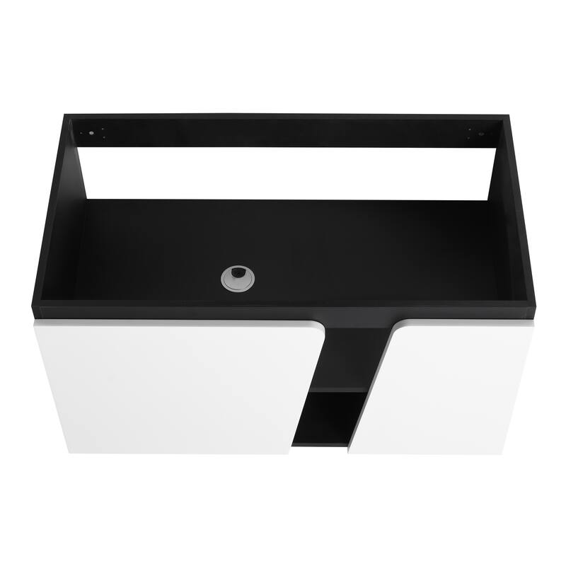 32" Wall-Mounted Bathroom Vanity with Soft-Close Doors,Floating Design,Eco-Friendly Plywood Cabinet(Vanity Without Basin)