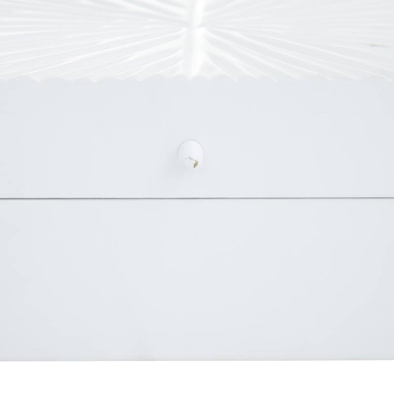 Wood Geometric Decorative Box with Hinged Lid - Set of 2 White, Black, or Gold - CosmoLiving by Cosmopolitan