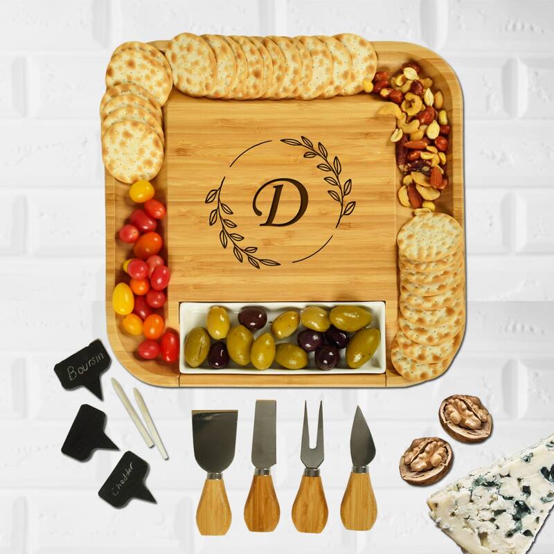 Personalized 11-piece Charcuterie Board by Picnic at Ascot - D