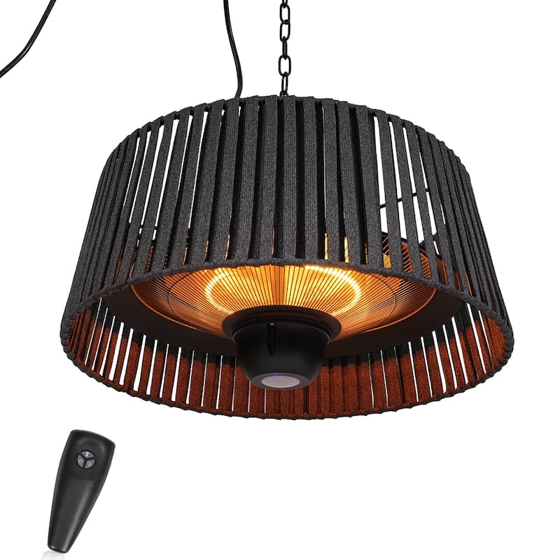 1500W Halogen Ceiling Mount Patio Heater with LED - Remote Control