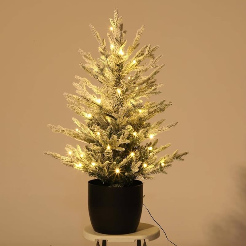 3 Ft Pre-Lit Christmas Tree with Lights for Home, Office - N/A