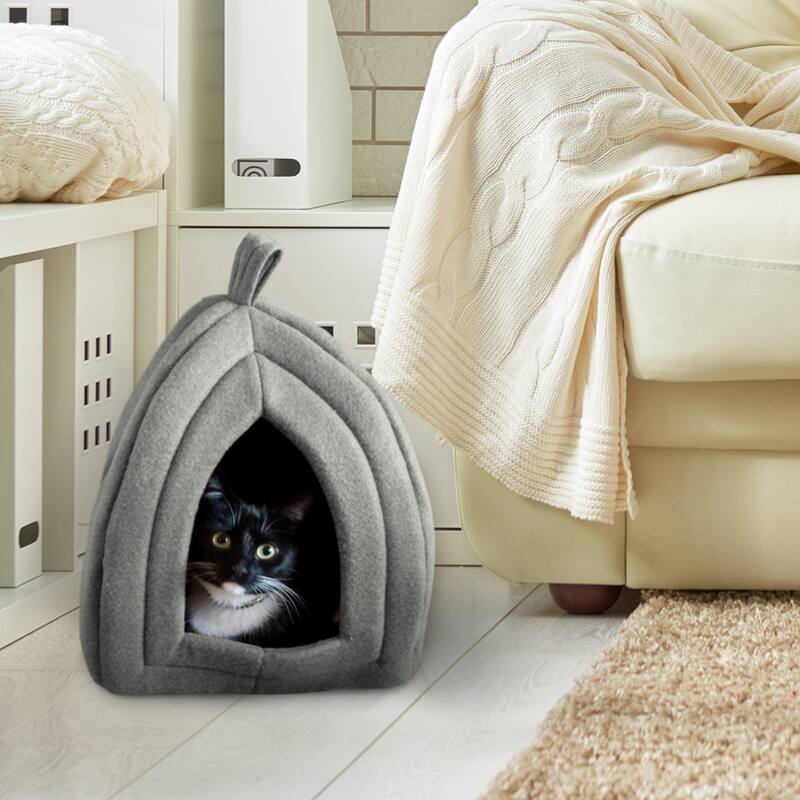 Petmaker Cozy Kitty House Cave Plush Cat Tent Bed with Removable Foam Cushion