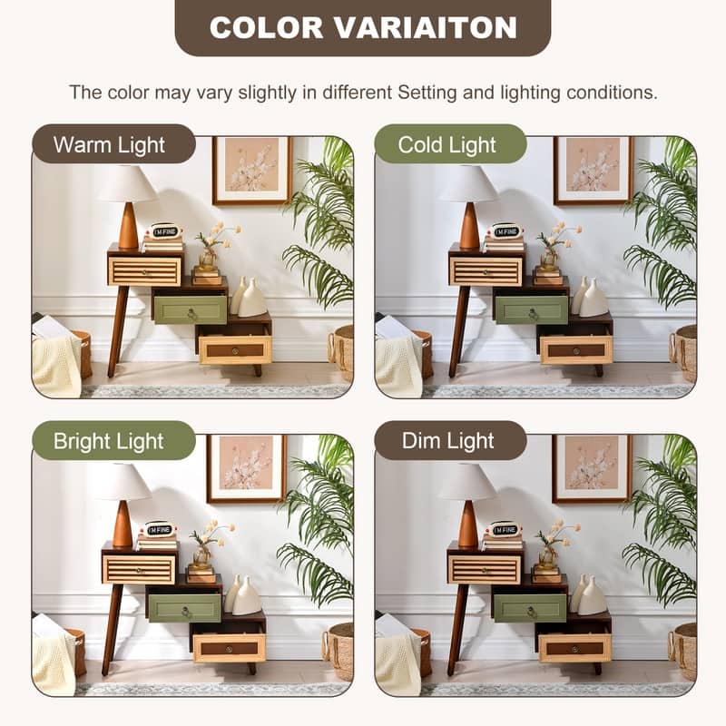 4-Drawer Cabinet With Artistic Mixed Materials