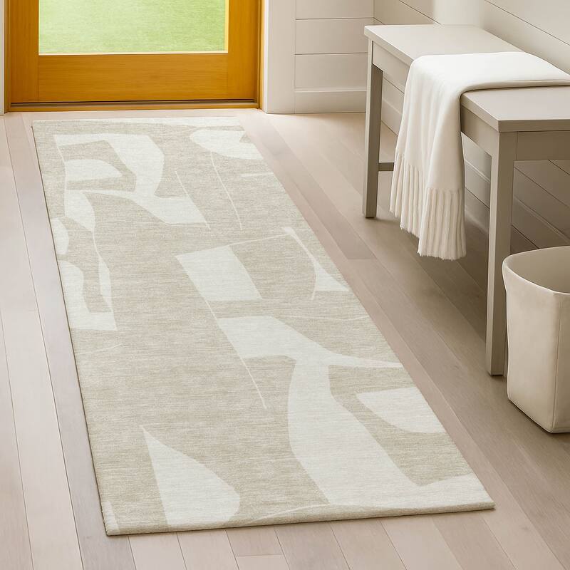 Machine Washable Indoor/ Outdoor Modern Creede Chantille Rug