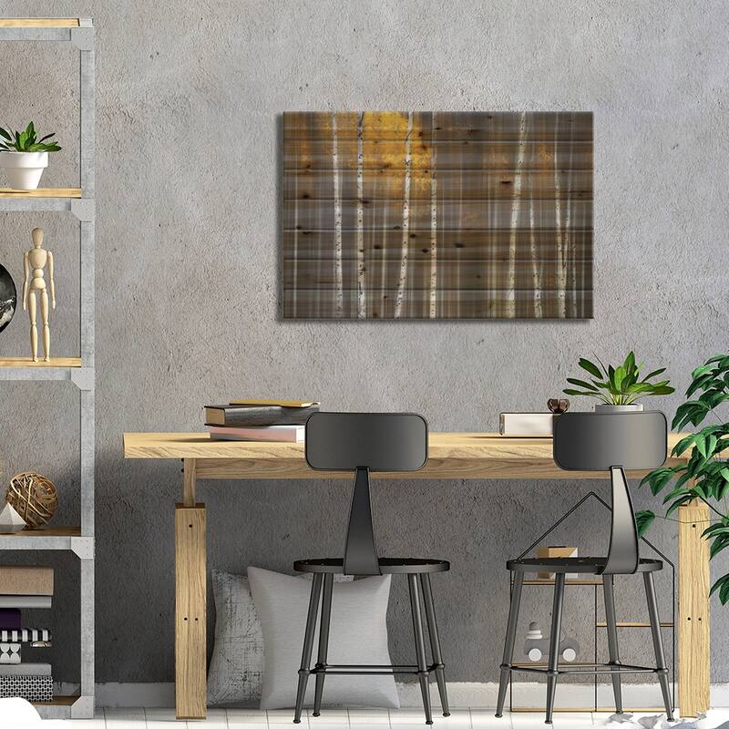 Curtain Of Fall Print On Wood by Andy Hu - Multi-Color