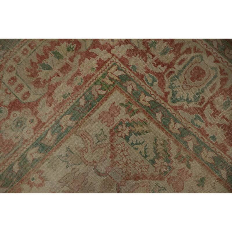 Hand Knotted Oriental 100% Wool Carpet Traditional Floral Beige & Ivories Ziegler Area Rug - 12' 10'' X 9' 7''