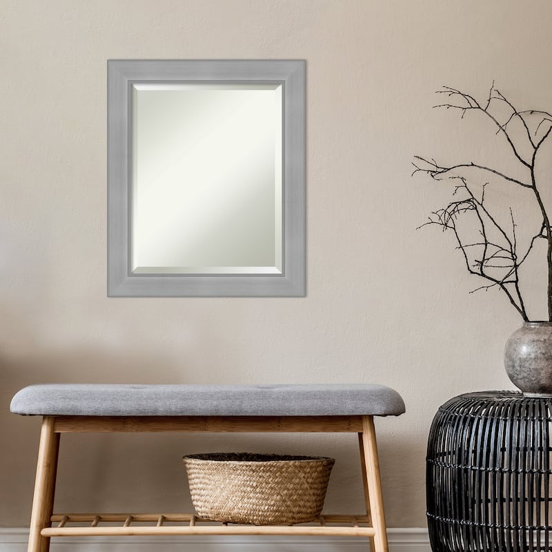 Beveled Wall Mirror - Vista Brushed Nickel Frame - Vista Brushed Nickel